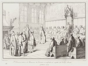 Francesco Petrarca oratore di Francesco da Carrara si confonde al cospetto del Veneto Senato da Italian School