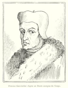 Francesco Guicciardini, da un disegno anonimo del tempo (incisione) da Italian School
