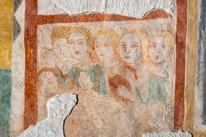 Affresco - gruppo di fedeli da Italian School