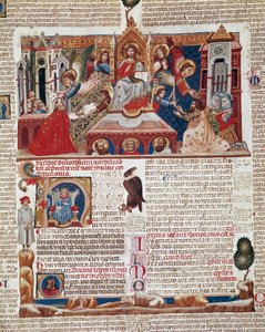 Frontespizio del manoscritto del Decretum Gratiani da Italian School