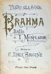 Frontespizio del balletto Brahma di Monplaisir e dell