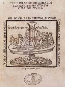 Frontespizio di Lilii Graegorii Ziraldi Ferrariensis Syntagma De Mvsis di Giglio Gregorio Giraldi da Italian School