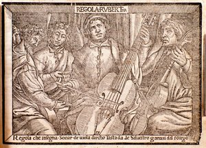 Frontespizio di Regola Rubertina trattato sulla viola da gamba di Silvestro Ganassi dal Fontego da Italian School