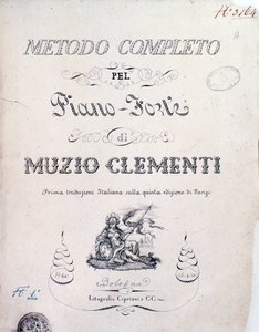 Frontespizio del manuale, Metodo completo per il pianoforte di Muzio Clementi da Italian School