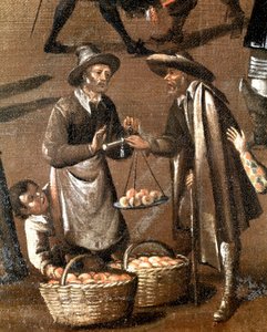 Venditore di frutta e piccolo ladro (dettaglio) da Italian School