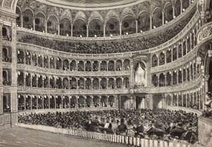 Serata di gala al teatro Costanzo in onore del principe ereditario di Germania (futuro Federico III), Roma, Italia (incisione) da Italian School