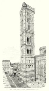 Giotto e Taddeo Gaddi, Il Campanile di Santa Maria del Fiore (incisione) da Italian School