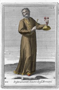 Strumento musicale armeno sacro: strumento musicale simile a una campana. Incisione da 