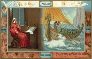 Illustrazione per la Divina Commedia di Dante (litografia a colori) da Italian School