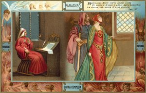 Illustrazione per la Divina Commedia di Dante (litografia a colori) da Italian School