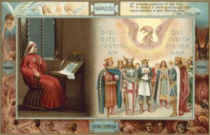 Illustrazione per la Divina Commedia di Dante (litografia a colori) da Italian School