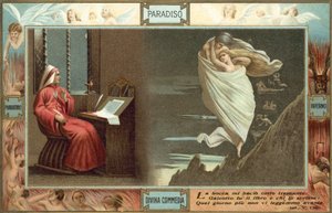 Illustrazione per la Divina Commedia di Dante (litografia a colori) da Italian School