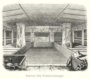 Interno di una tomba etrusca