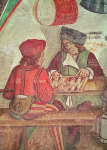 Interno di una locanda, dettaglio dei giocatori di backgammon da Italian School