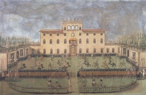 Giostra alla Villa Imperiale di Poggio a Caiano da Italian School