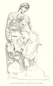 La Carità di Michelangelo, la Sagrestia Nuova di San Lorenzo (incisione) da Italian School