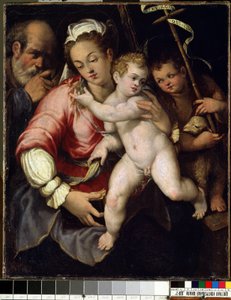 La Sacra Famiglia con San Giovanni Battista bambino da Italian School