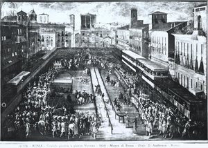 Grande torneo in Piazza Navona, c.1610 da Italian School