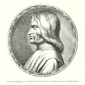 Lorenzo il Magnifico, Fac-simile di un Ritratto di Luc Vostermans, prova del British Museum da Italian School