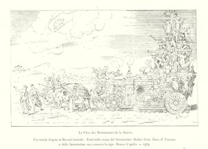 Il Carro dei Mantenitori della Sbarra, Fac-simile dal Raccolto intitolato, Festi nelle nozze del Serenissimo Medici Gran Duca di Toscana e della Serenissima sua consorte la sign, Bianca Capello