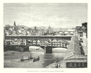 Il Ponte Vecchio, costruito nel 1345 da Taddeo Gaddi da Italian School