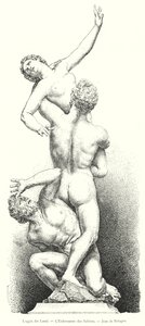 Loggia dei Lanzi, Il Ratto delle Sabine, di Giambologna (incisione)