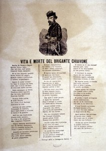 Testo di una canzone popolare sui briganti di Chiavone