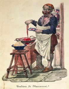 Venditore di maccheroni, stampa, Italia