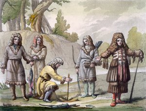 Uomini della Kamchatka, estremo oriente della Russia, c.1820-30 da Italian School