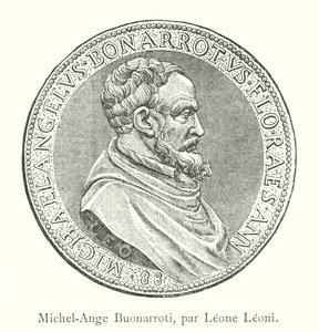 Michelangelo Buonarroti, di Leone Leoni (incisione) da Italian School