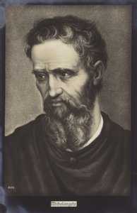 Michelangelo, scultore, pittore e architetto italiano (litografia) da Italian School