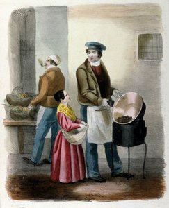 Mestiere milanese: un venditore di castagne