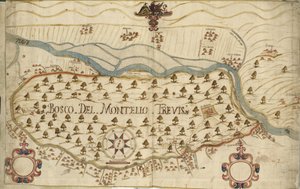 Montello, mappa, XVIII secolo, Veneto, Italia da Italian School