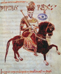 Ms 4 Ritratto equestre di Pepino (c.773-810) Re d