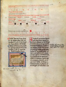 Pagina del calendario illuminata per marzo, XIV secolo da Italian School