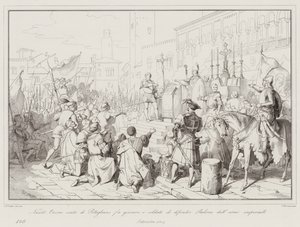 Nicolo Orsino conte di Pitigliano fa giurare i soldati di difendere Padova dalle armi imperiali da Italian School