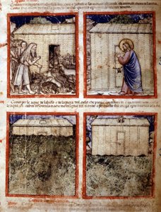 Arca di Noè, Miniatura tratta dal codice 212 (o codice padovano o Bibbia di Padova) 1390-1400 Rovigo, Accademia dei Concordi da Italian School