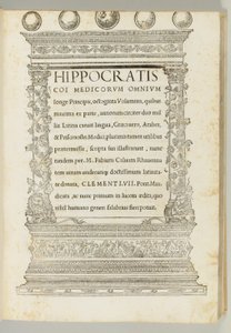 Octoginta volumina, il corpus ippocratico tradotto dal greco in latino da Marcus Fabius Calvus (c.1440-1527), Roma: Franciscus Minutius Calvus da Italian School