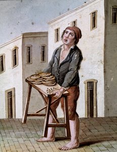 Vecchi mestieri napoletani: un venditore di pizza da Italian School
