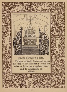 Pagina della brochure del San Domenico Palace Hotel, Taormina (litografia) da Italian School