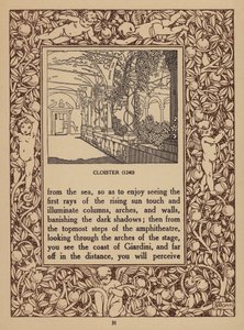 Pagina della brochure del San Domenico Palace Hotel, Taormina (litografia) da Italian School