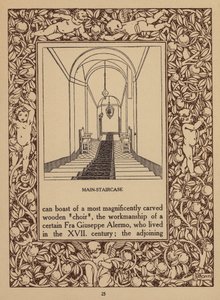 Pagina della brochure del San Domenico Palace Hotel, Taormina (litografia) da Italian School