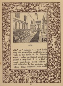 Pagina della brochure del San Domenico Palace Hotel, Taormina (litografia) da Italian School