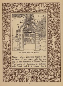 Pagina della brochure del San Domenico Palace Hotel, Taormina (litografia) da Italian School