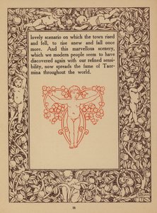 Pagina della brochure del San Domenico Palace Hotel, Taormina (litografia) da Italian School