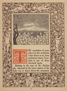 Pagina della brochure del San Domenico Palace Hotel, Taormina (litografia) da Italian School