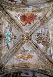 Patriarchi Adamo, Abramo, Giacobbe e Noè. XIV secolo, affresco da Italian School