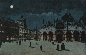 Piazza San Marco (colour litho) da Italian School