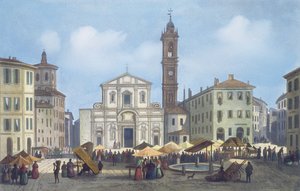 Piazza Santo Stefano da Vedute di Milano e dintorni da Italian School