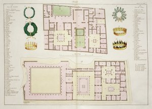 Piante della Casa del Questore e della Casa del Fauno, Pompei, tavola 25A, classe 5 da Parte I di La storia delle nazioni da Italian School